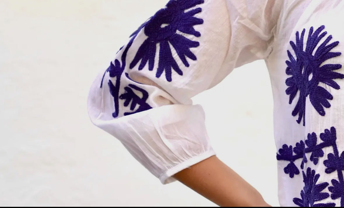 Bonnie Blouse White & Navy