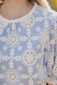 Embroidered Cotton Fringe Top