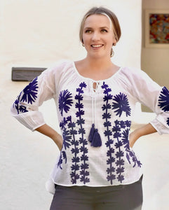 Bonnie Blouse White & Navy