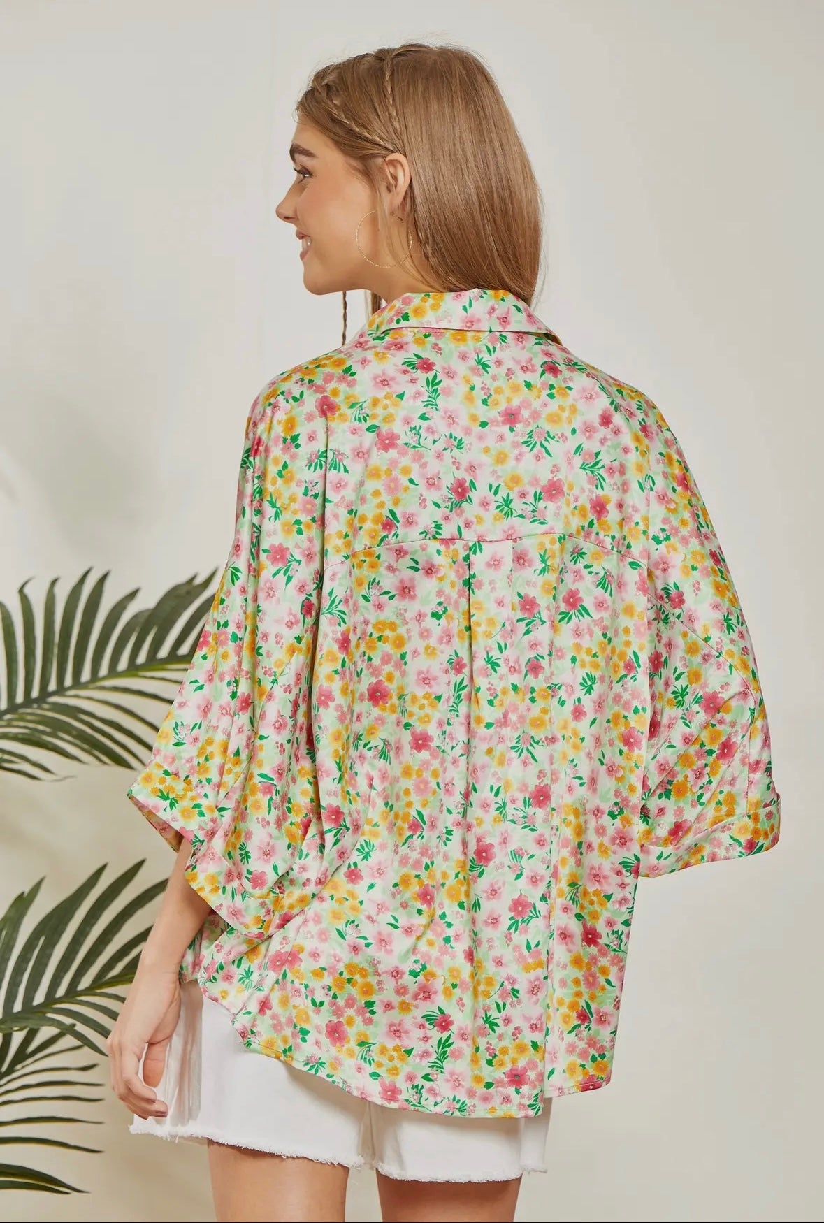 Satin Floral Blouse