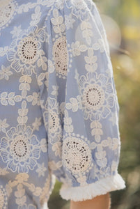 Embroidered Cotton Fringe Top