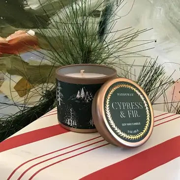 Cypress Fir Holiday Candle 3oz. Copper Tin