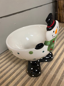 Ceramic winter Whimsy Snowman Bowel