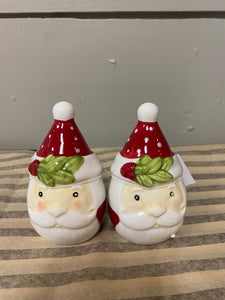 Ceramic Colorful Christmas Santa salt and pepper set of 2