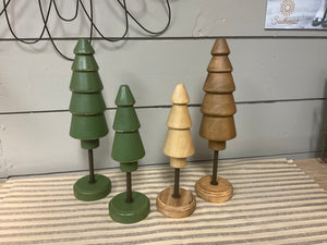 Wood country Christmas tree tabletop decor