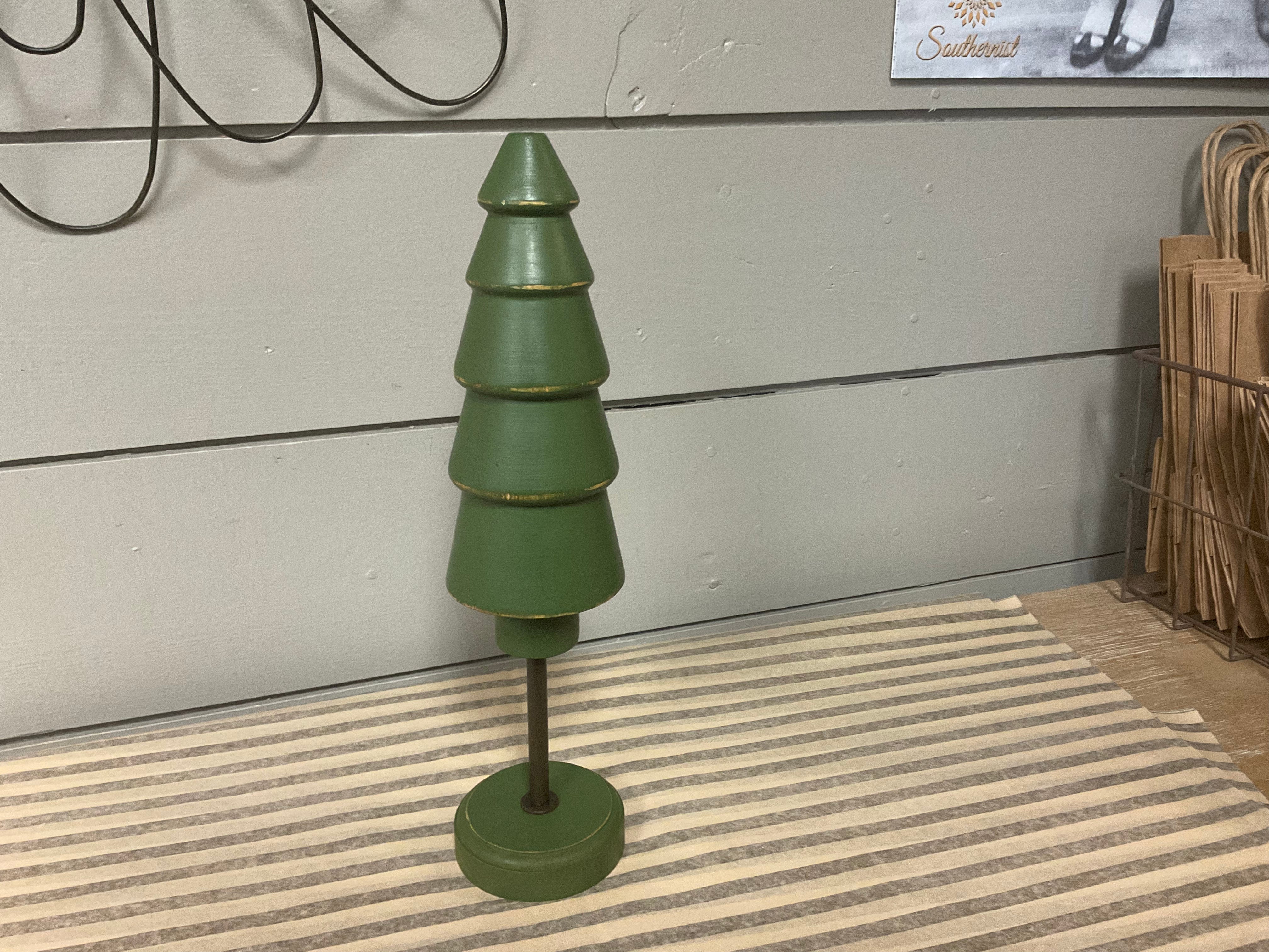 Wood country Christmas tree tabletop decor