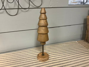 Wood country Christmas tree tabletop decor