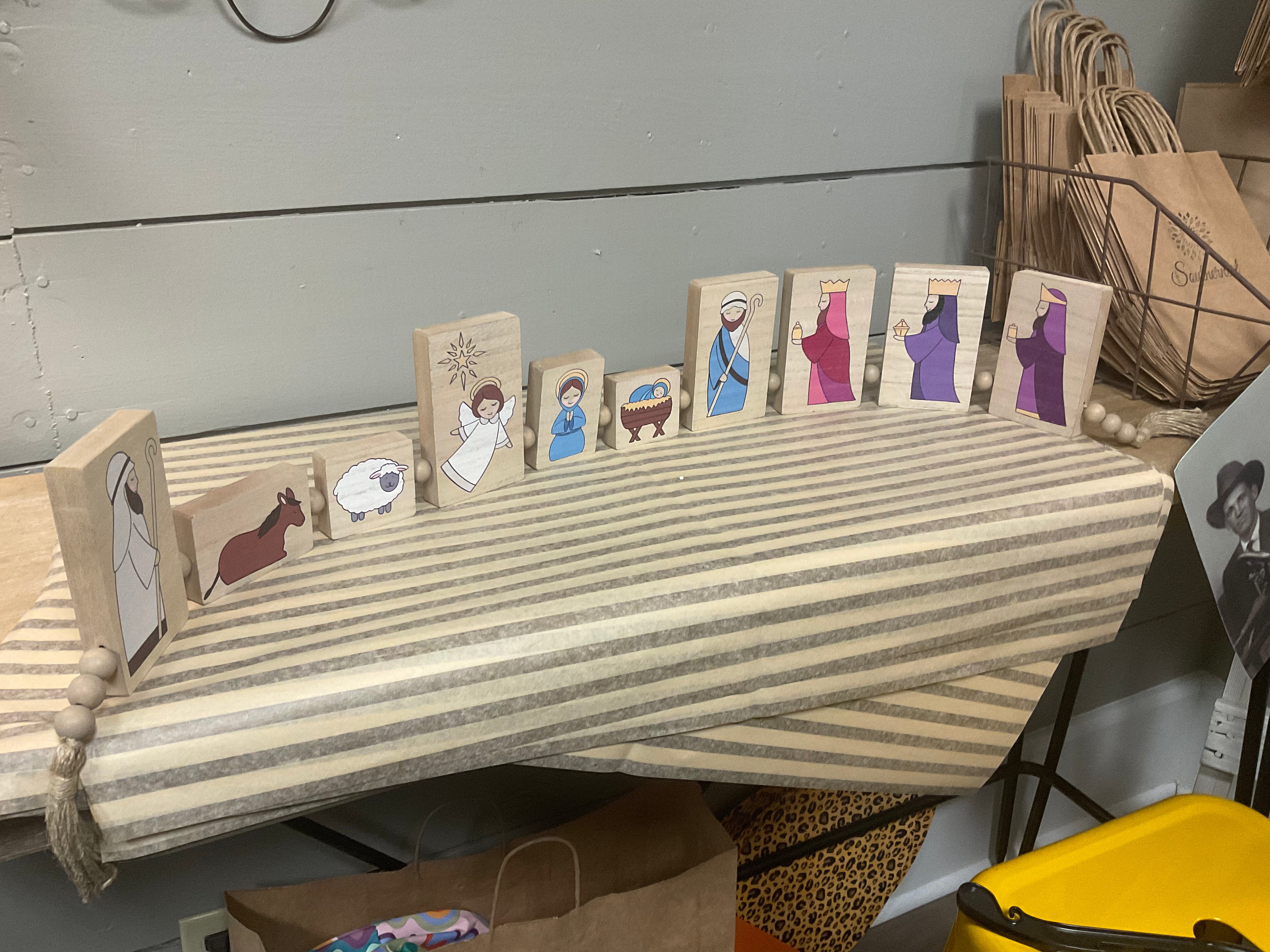 Nativity Block Tabletop Sign