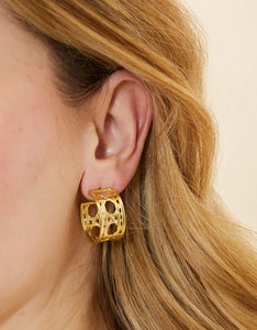 Cane Midi Hoop Earrings