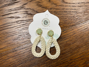 Poolside Wicker Earrings Seafoam