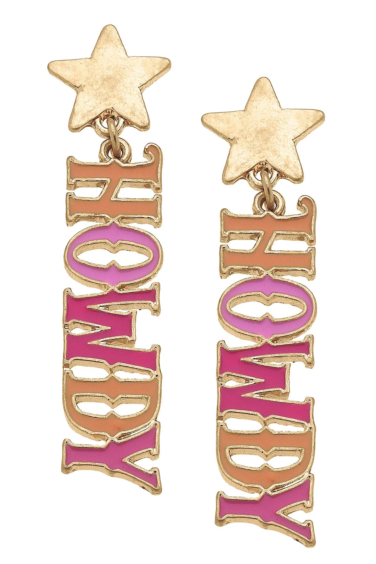 Howdy Star Enamel Earrings in Multi