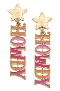 Howdy Star Enamel Earrings in Multi