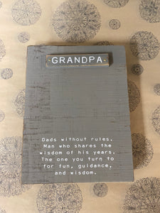 Grandma,Grandpa and Dad magnet frame