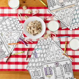 Die-Cut Gingerbread House Coloring Placemat