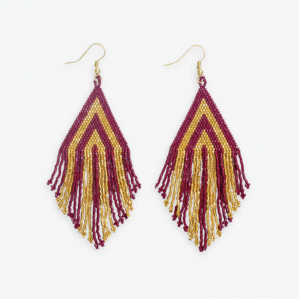 Haley Triangle Beaded Fringe Earrings