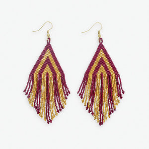 Haley Triangle Beaded Fringe Earrings