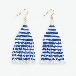 Lexie Striped Beaded Fringe Earrings