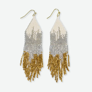 Claire Ombre Beaded Fringe Earrings St. Moritz