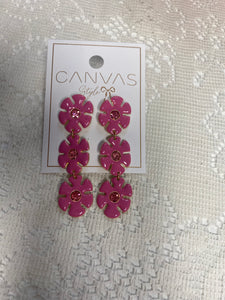 Ricki Rhinestone Linked Flower Earrings