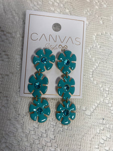 Ricki Rhinestone Linked Flower Earrings