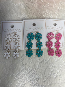 Ricki Rhinestone Linked Flower Earrings