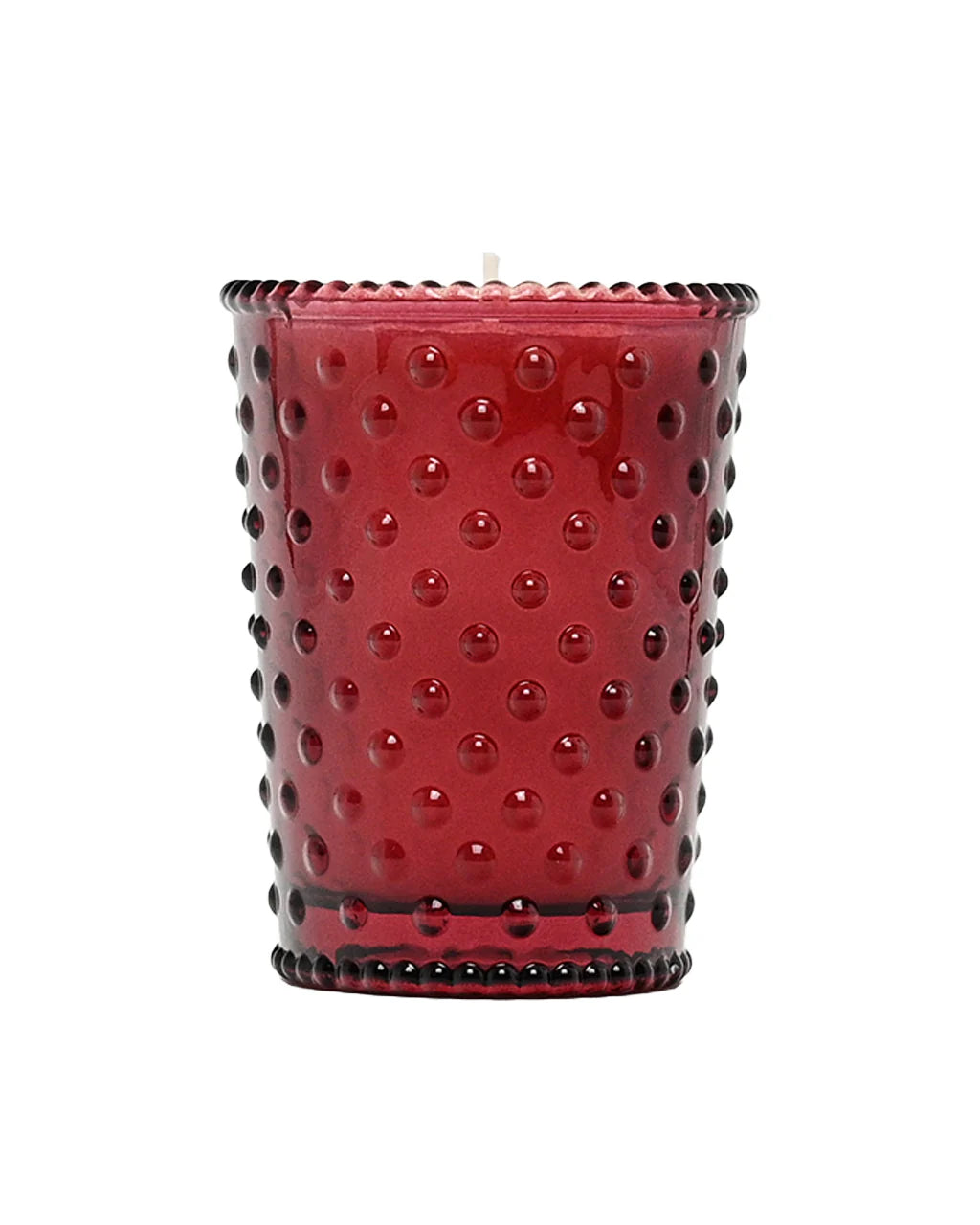 Cranberry Votive Hobnail Glass Candle 3.5oz