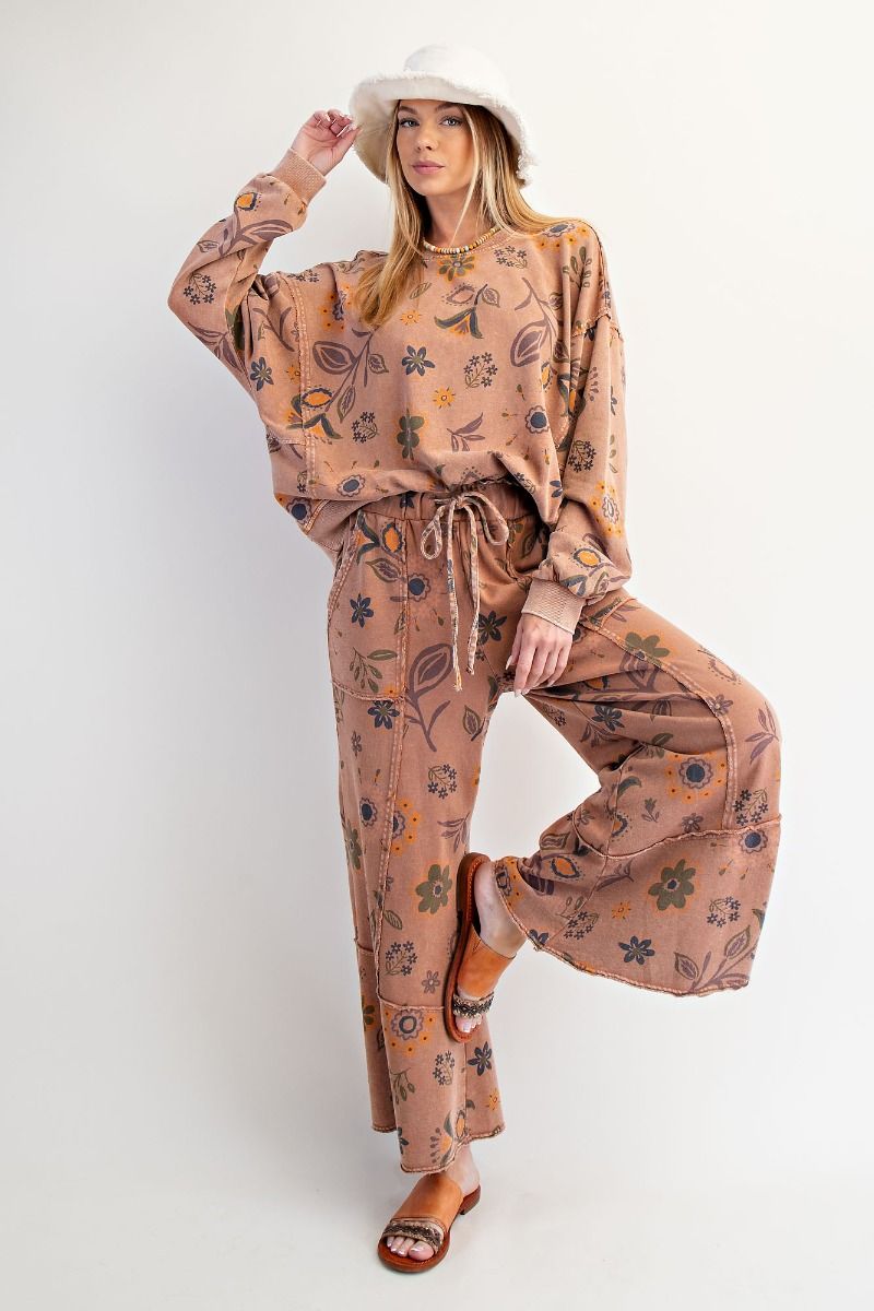 Floral Loral Print Washed Terry (Sold Separately)