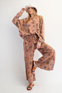 Floral Loral Print Washed Terry (Sold Separately)