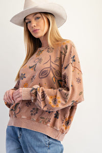 Floral Loral Print Washed Terry (Sold Separately)