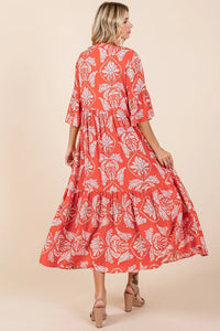 Maxi Dress/Leaf Print