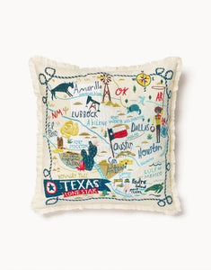 Embroidered Pillow Texas