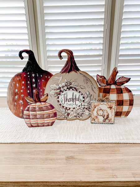 "Thankful" Pumpkin In Brown