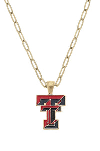 Colligate Enamel Gold Chain Necklace