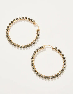 Ann Beaded Hoop Earrings Pyrite