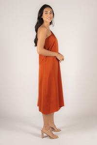 One Shoulder Satin Maxi Dress