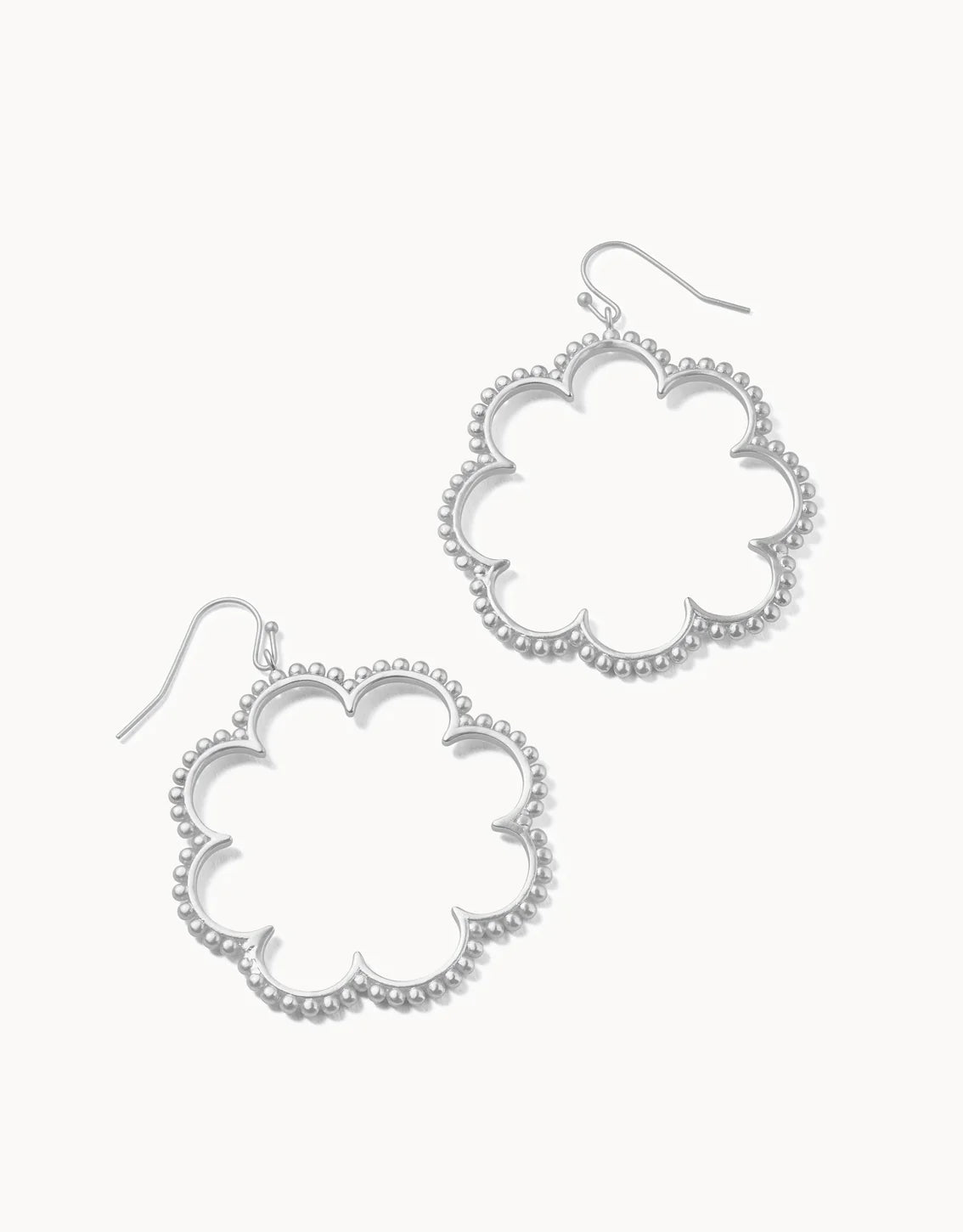 Dotted Daisy Earrings Silver