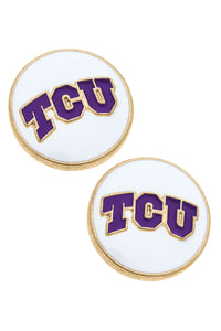 Collegiate Logo Enamel Stud Earrings