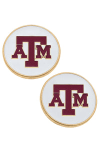 Collegiate Logo Enamel Stud Earrings