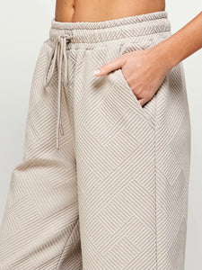 Textured Crop Wide Pants