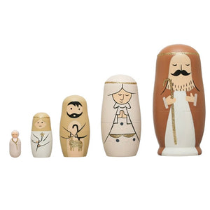 Wood Nativity Nesting Dolls