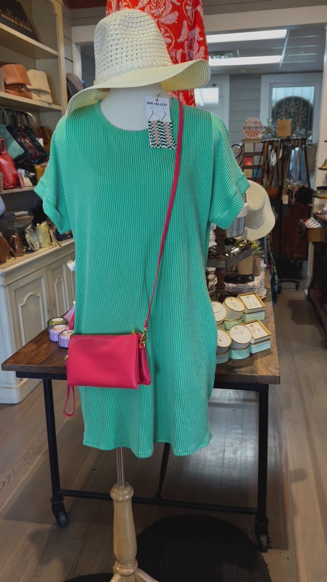 Ribbed Knit T-Shirt Dress