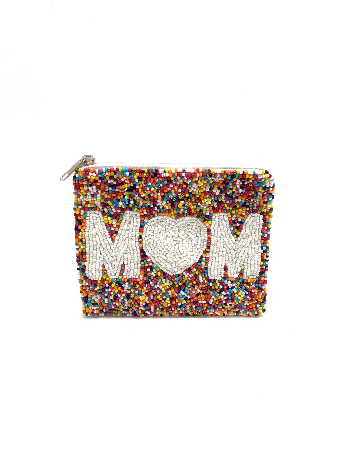 Mom Beaded Coin Pouch