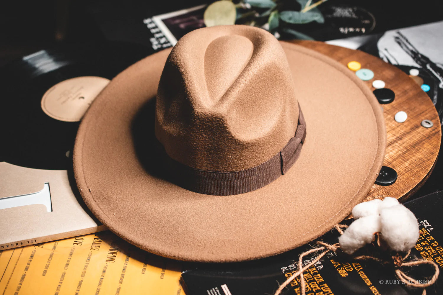 Wide Brim Dark Ivory Fashion Hat