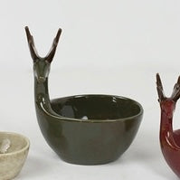 ceramic deer bowls