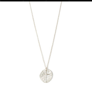 Free Form Circle Necklace w/cross and heart