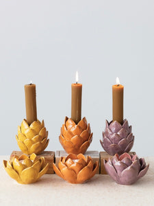 Handmade Stoneware Artichoke Tealight Holder