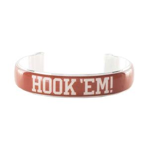 NCAA Art Deco .5 Cuff - University Of Texas “Hook ‘Em”