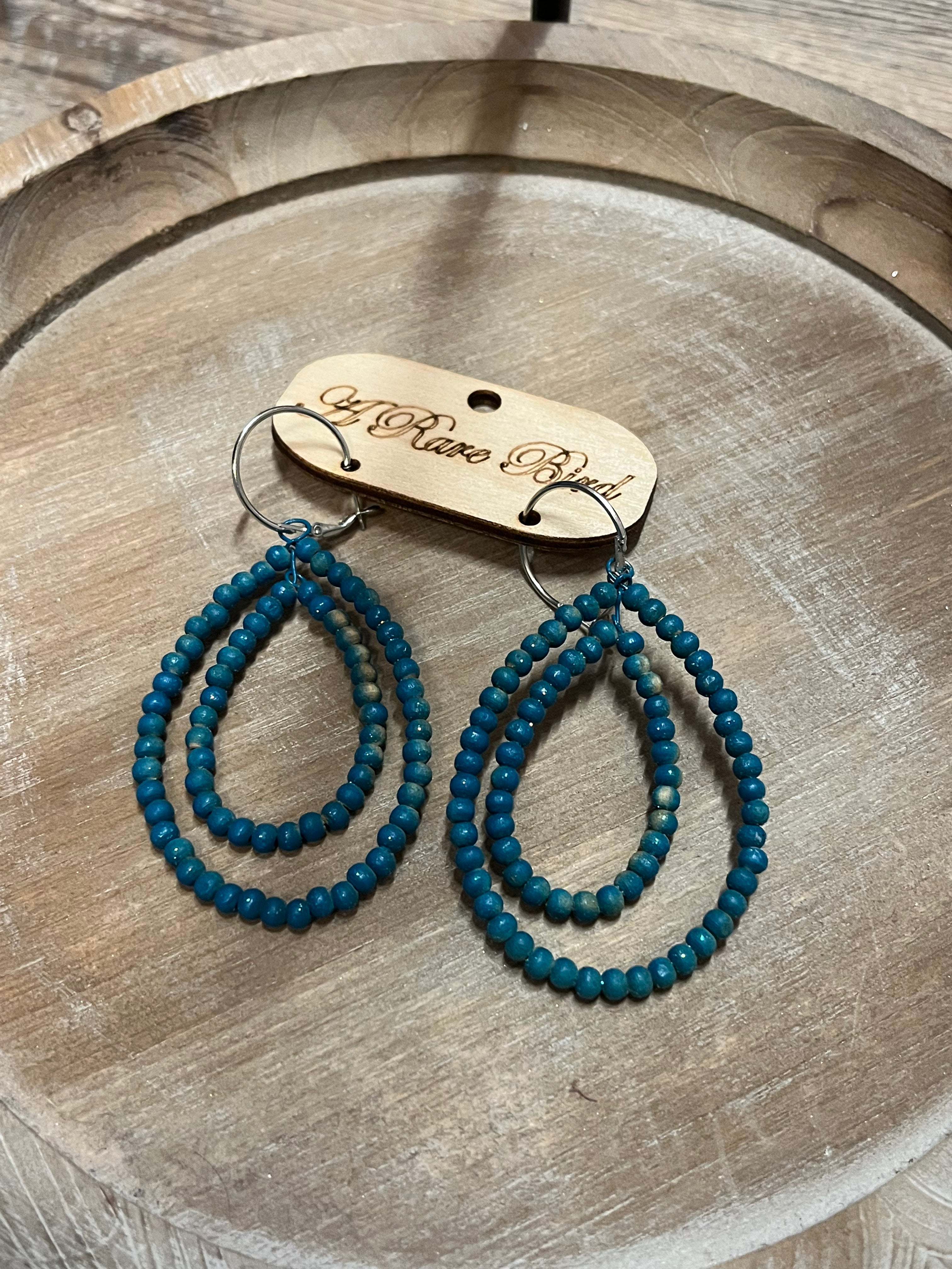 Teakwood Double Teardrop Earrings