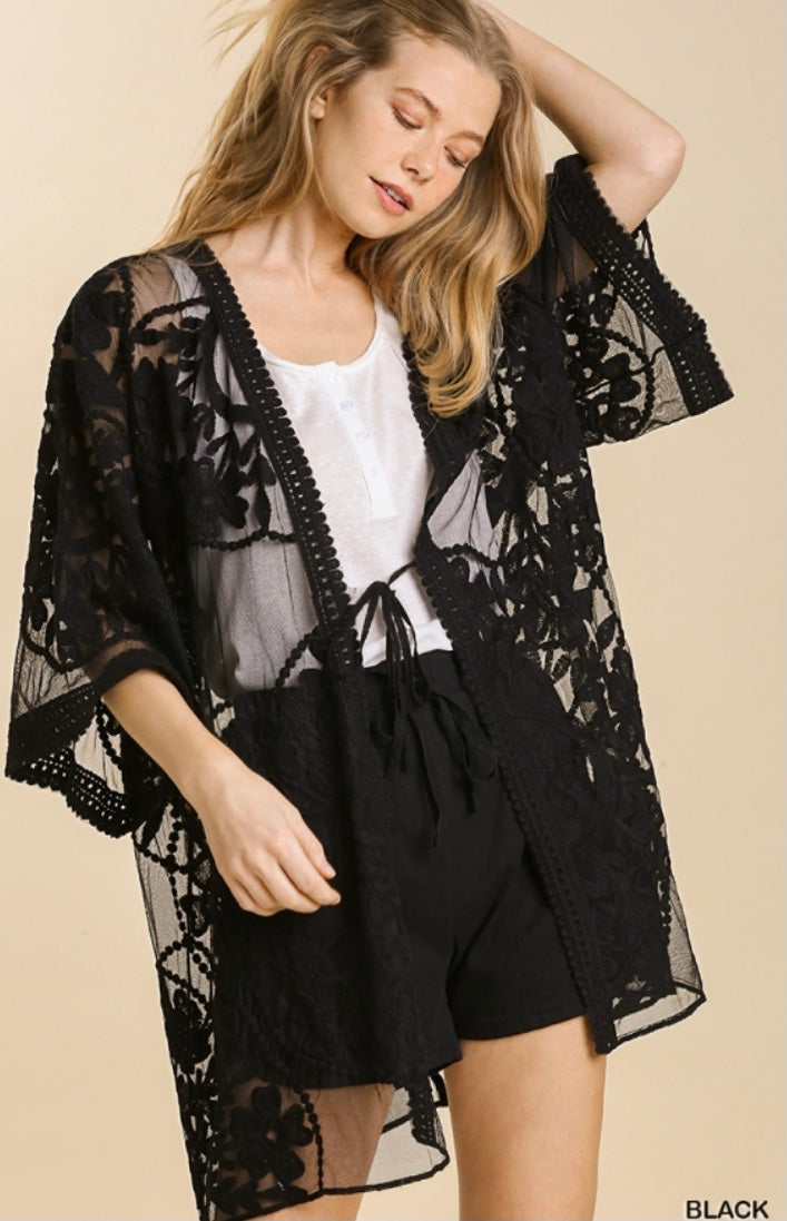 Floral Lace Kimono