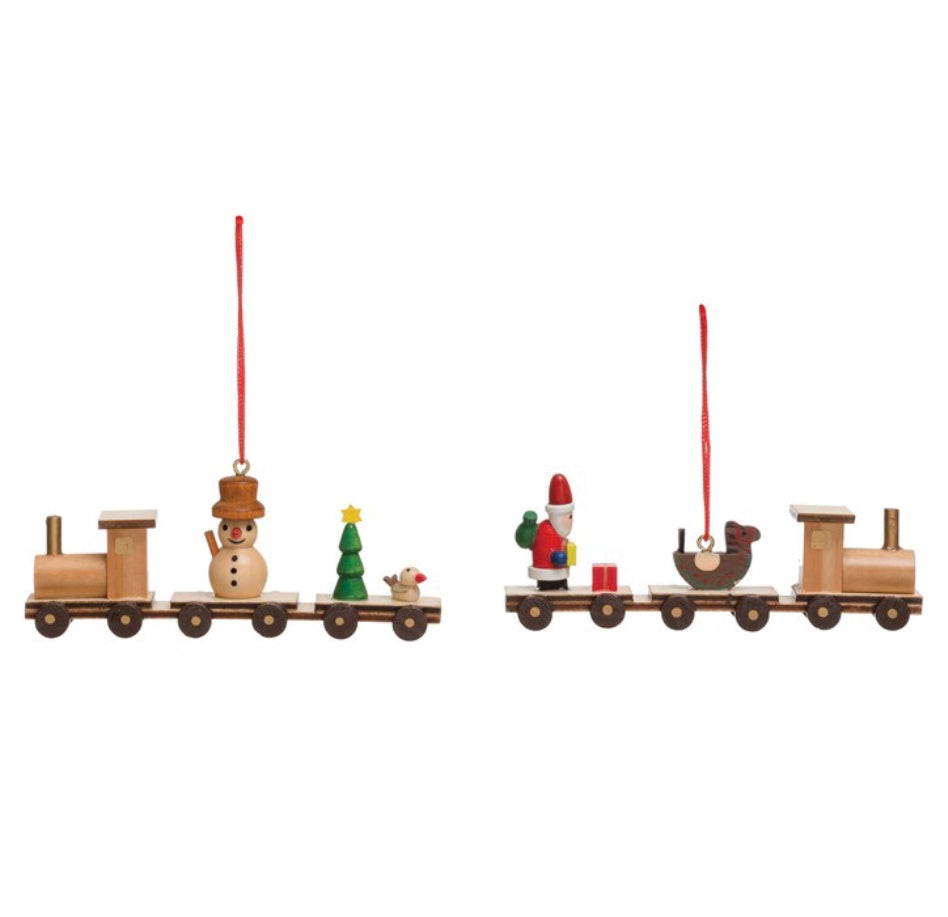 Wooden Train Ornament